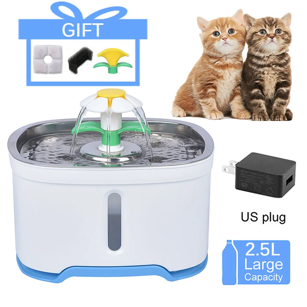 2.5L Automatic Pet Cat Water Fountain Stainless steel LED Dog Cat Pet Pet Drinking Fountain Dispenser for cats Feeder
2.5L Automatic Pet Cat Water Fountain Stainless steel LED Dog Cat Pet Pet Drinking Fountain Dispenser for cats Feeder