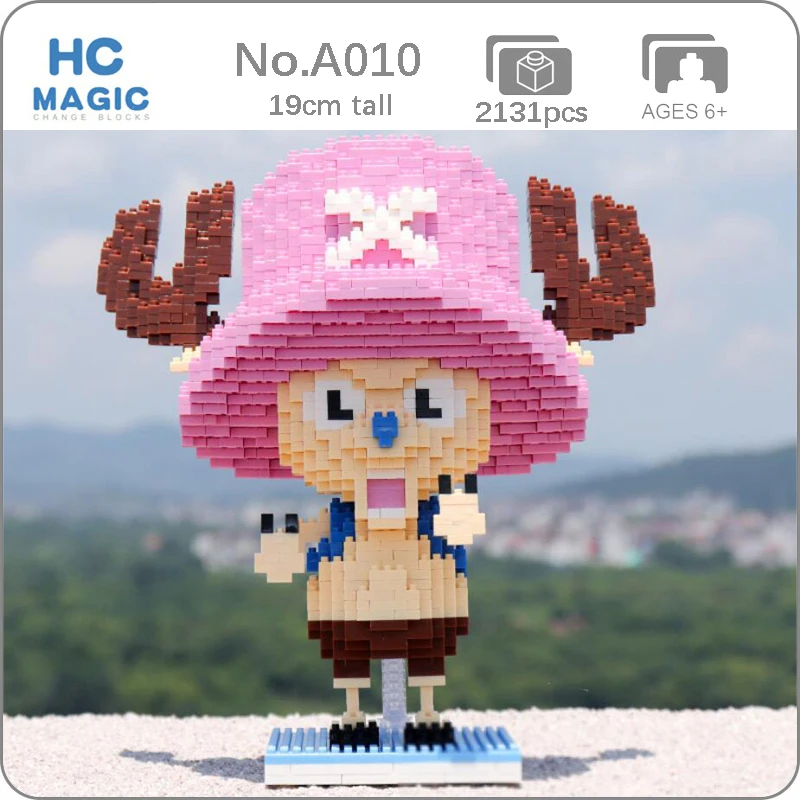

HC Anime One Piece Tony Chopper Pirate 3D Model Building Blocks Animal Assemble Mini Diamond Bricks Toy for Boys Children Gifts