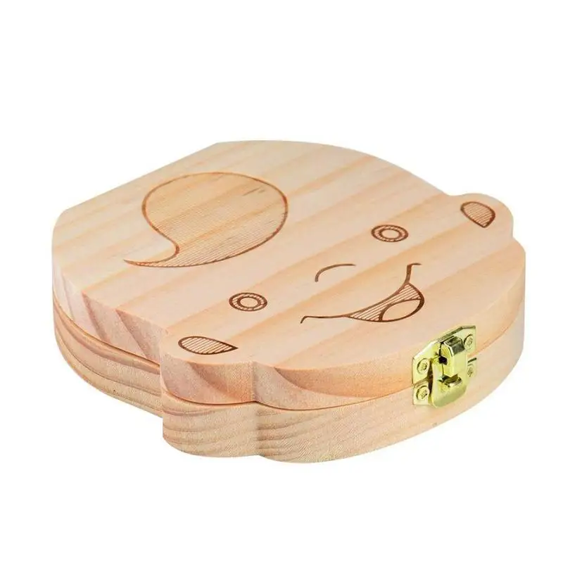 Малыша Lanugo лиственный зуб коробка сохранение деревянный ящик коллекция шнур