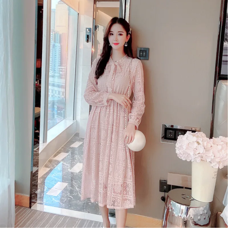 Новинка 2020, весеннее женское розовое кружевное платье с длинным рукавом, винтажная корейская мода, элегантная женская повседневная сексуал...
Новинка 2020, весеннее женское розовое кружевное платье с длинным рукавом, винтажная корейская мода, элегантная женская повседневная сексуал...