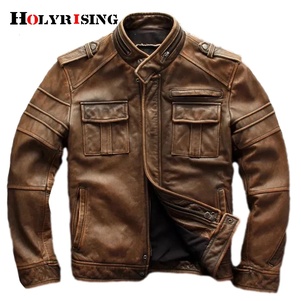 Men 100% genuine Cowhide leather coat 2021 Vintage Brown American Style Motorcycle Leather Jacket Men Biker's Coat 19605
Men 100% genuine Cowhide leather coat 2021 Vintage Brown American Style Motorcycle Leather Jacket Men Biker's Coat 19605