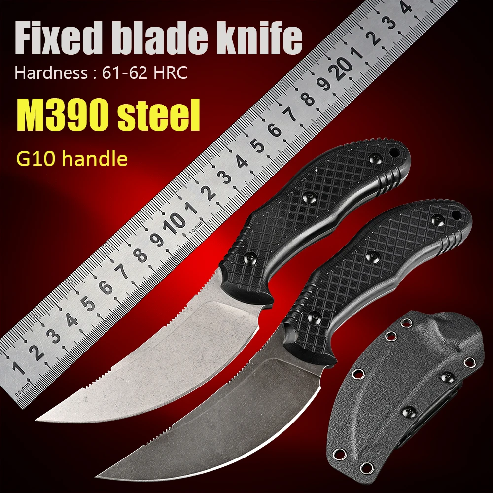 

M390 Steel Outdoor Utility Knife Tactical Military Fixed Blade EDC Tools Survival Camping Hunting Knifes G10 Self Defense Knives