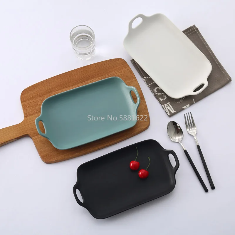 Japan Binaural BakingPan Household Ceramic Tableware Frosted Glazed Rectangle Dining Table Plate Microwave Heat Resistant Design
Japan Binaural BakingPan Household Ceramic Tableware Frosted Glazed Rectangle Dining Table Plate Microwave Heat Resistant Design