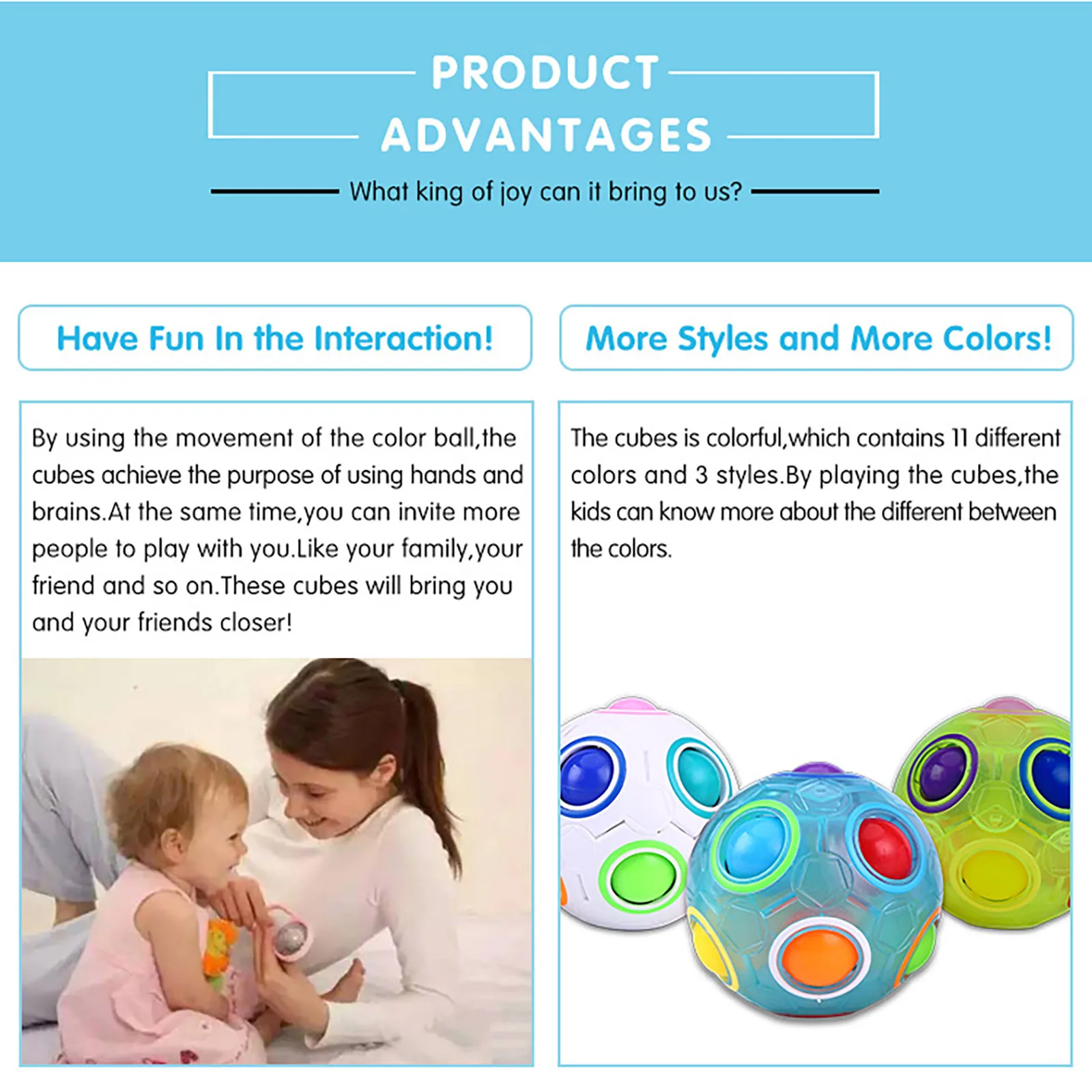 Creative Data Set Rainbow Ball Football Luminous Puzzle Sensory Toy Montessori ChildrenToy Decompression Stress Release Juguetes
Creative Data Set Rainbow Ball Football Luminous Puzzle Sensory Toy Montessori ChildrenToy Decompression Stress Release Juguetes