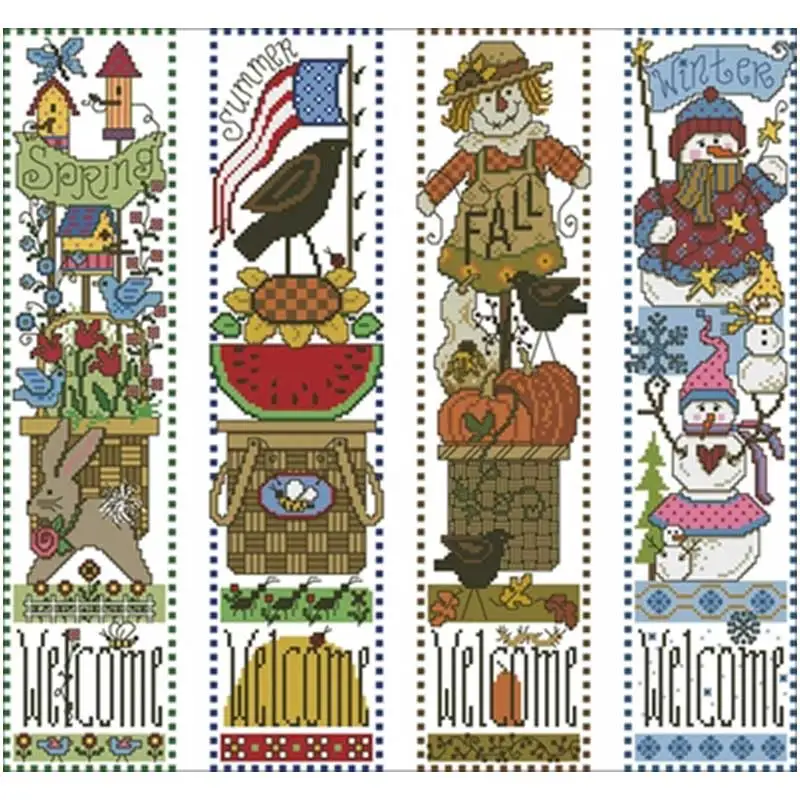 Vertical Four Seasons Welcome Map counted 11CT 14CT 18CT DIY Cross Stitch Sets wholesale Cross-stitch Kits Embroidery Needlework
Vertical Four Seasons Welcome Map counted 11CT 14CT 18CT DIY Cross Stitch Sets wholesale Cross-stitch Kits Embroidery Needlework