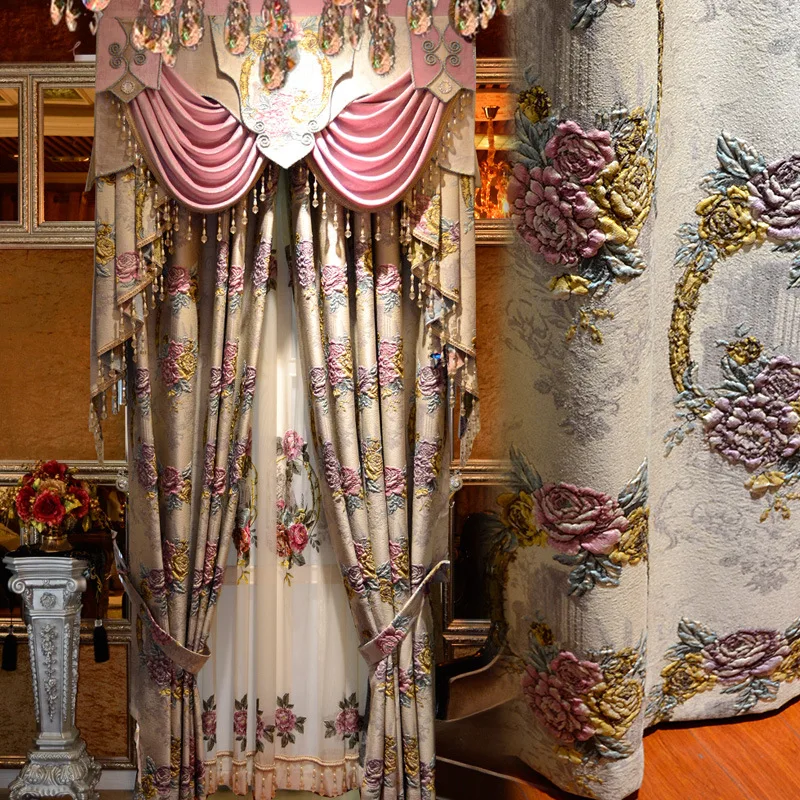 High-quality custom jacquard Blackout curtains for Living Room Windows European style classic High shade curtains for Bedroom
High-quality custom jacquard Blackout curtains for Living Room Windows European style classic High shade curtains for Bedroom