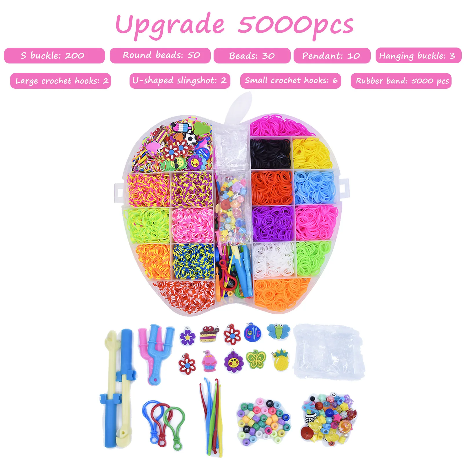 5000pcs Rubber Bands Girl's Gift For Children Elastic Band For Weaving Lacing Bracelet Toy Gum For Bracelets Diy Material Set
5000pcs Rubber Bands Girl's Gift For Children Elastic Band For Weaving Lacing Bracelet Toy Gum For Bracelets Diy Material Set