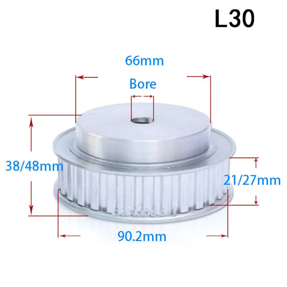 1Pcs BF Type 29-48 Teeth L Timing Belt Pulley Slot Width 21mm/27mm Pitch 9.525mm For 20mm/25mm Belt CNC/Step Motor
1Pcs BF Type 29-48 Teeth L Timing Belt Pulley Slot Width 21mm/27mm Pitch 9.525mm For 20mm/25mm Belt CNC/Step Motor