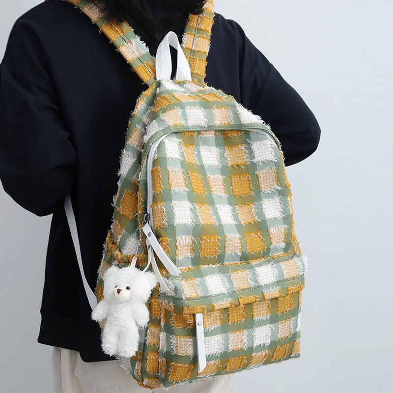 Fashion Lady Lattice Kawaii Canvas College Backpack Trendy Cute Women Laptop Bag Cool Girl Travel Plaid Backpack Female Book Bag
Fashion Lady Lattice Kawaii Canvas College Backpack Trendy Cute Women Laptop Bag Cool Girl Travel Plaid Backpack Female Book Bag