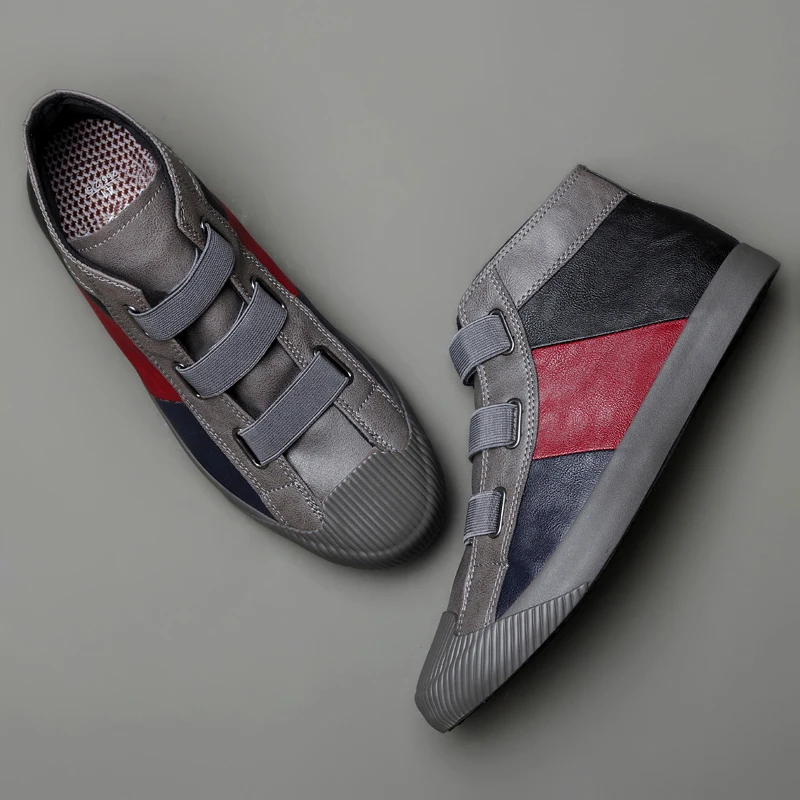 Autumn New Men Mix-color Ankle Boots High-Up Leisure Leather Shoes Korean Fashion Sewing Rubber Boot Designer Luxury Flat M3561 
Autumn New Men Mix-color Ankle Boots High-Up Leisure Leather Shoes Korean Fashion Sewing Rubber Boot Designer Luxury Flat M3561