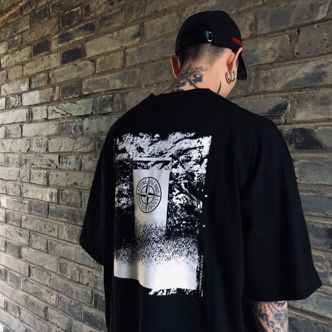 Stone island back splash ink compass badge printing function loose short-sleeved T-shirt
Stone island back splash ink compass badge printing function loose short-sleeved T-shirt