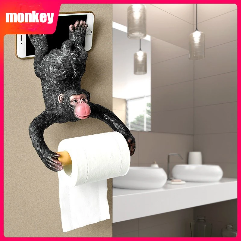 European style bathroom monkey tissue holder Roll holder Toilet paper holder Resin waterproof paper holder wall hanging
European style bathroom monkey tissue holder Roll holder Toilet paper holder Resin waterproof paper holder wall hanging