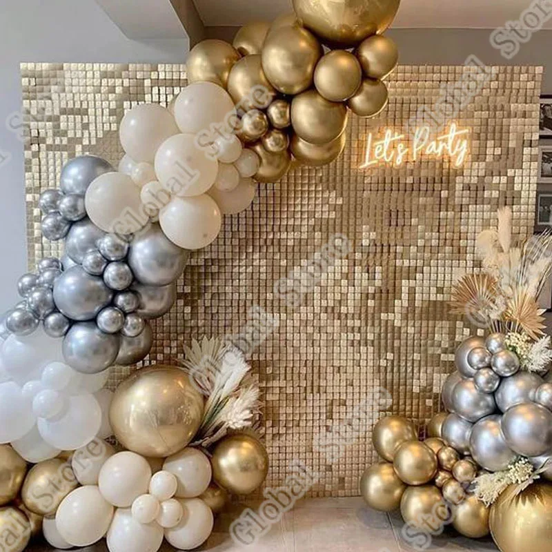 113Pcs White Gold Silvery Sand White Birthday Decoration Wedding Party Birthday Party Decorations Ballon Decoration Balloon Arch
113Pcs White Gold Silvery Sand White Birthday Decoration Wedding Party Birthday Party Decorations Ballon Decoration Balloon Arch