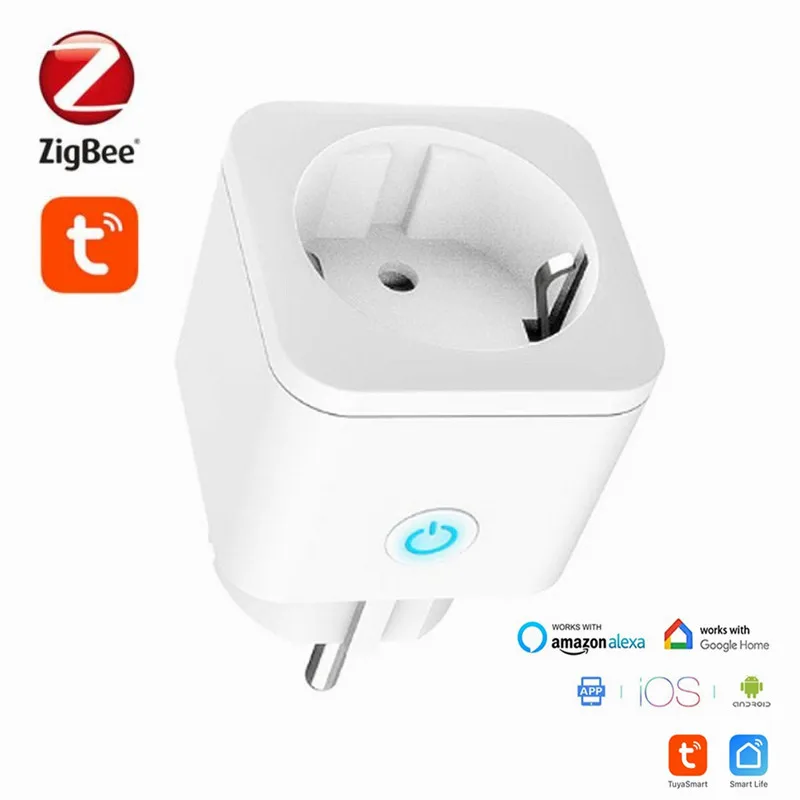ZigBee Smart Plug ЕС 16A адаптер Мощность монитор таймер розетка пульт дистанционного управления Управление Tuya