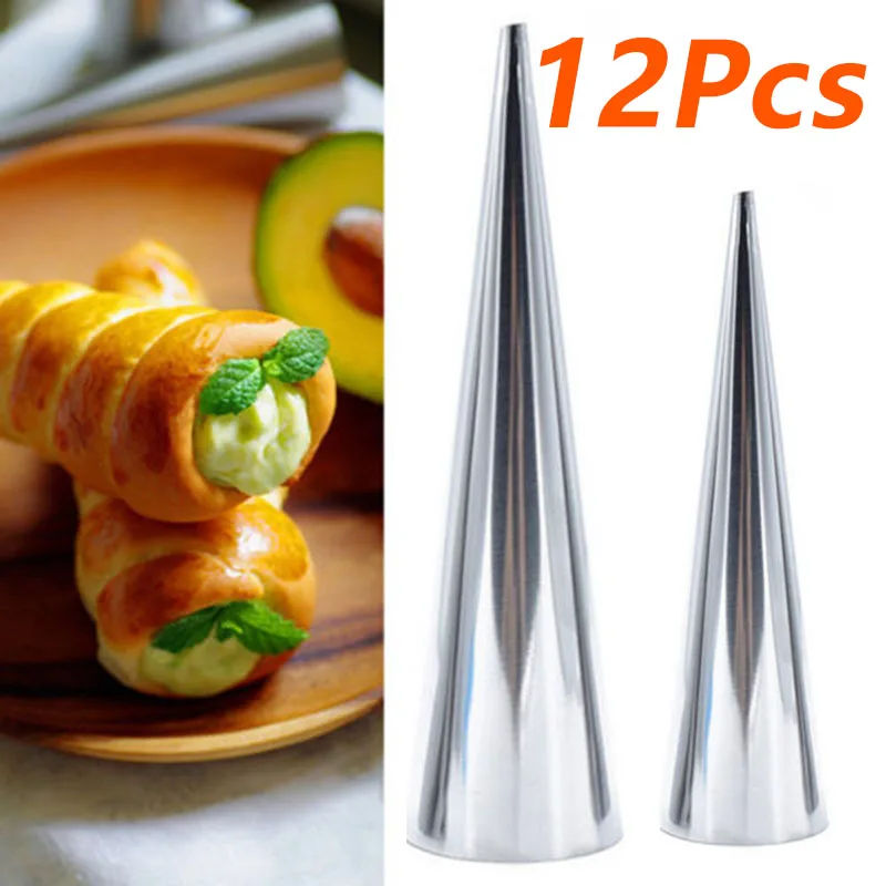 12 pcs Non-Stick Cannoli Form Tubes Cream Croissant Horn Bread Mold Cake Horn Mold Pastry Baking Tool
12 pcs Non-Stick Cannoli Form Tubes Cream Croissant Horn Bread Mold Cake Horn Mold Pastry Baking Tool