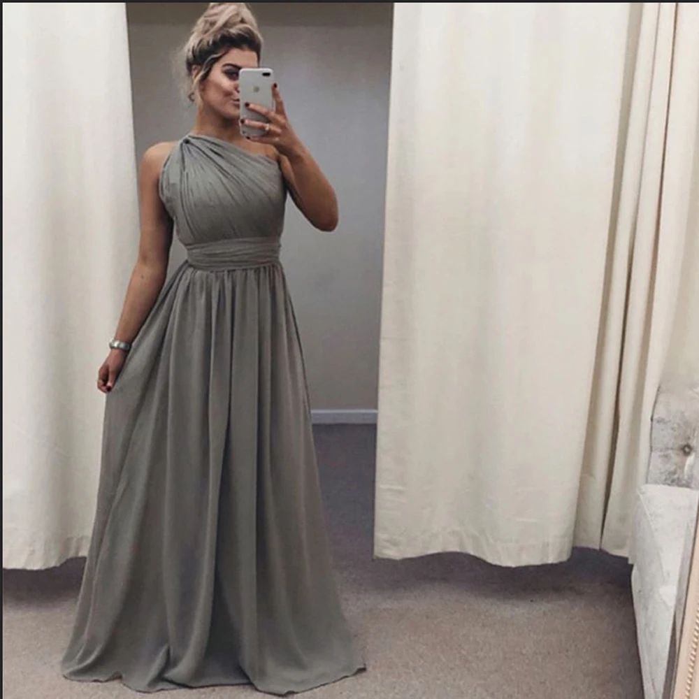 bridesmaid dresses 2023 one shoulder chiffon Gray wedding guest dress a-line Pleated floor length wedding party dress
bridesmaid dresses 2023 one shoulder chiffon Gray wedding guest dress a-line Pleated floor length wedding party dress