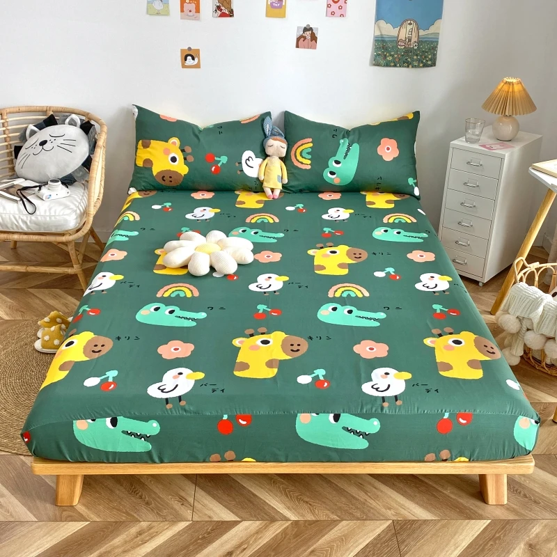 1 Pc 100% Cotton Fitted Bed Sheet Green Cartoon Animal Single Size Bed Cover for Kids QueenSize funda nordica 90 (No Pillowcase)
1 Pc 100% Cotton Fitted Bed Sheet Green Cartoon Animal Single Size Bed Cover for Kids QueenSize funda nordica 90 (No Pillowcase)