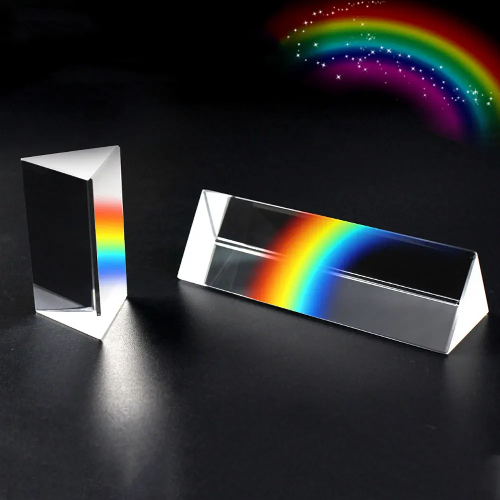 BK7 Optical Prisms Glass Physics Teaching Refracted Light Spectrum Rainbow Children Students Present 3X3X10cm Triangular Prism
BK7 Optical Prisms Glass Physics Teaching Refracted Light Spectrum Rainbow Children Students Present 3X3X10cm Triangular Prism