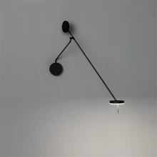Nordic black fishing long rod wall lamps multi-function rocker arm adjustment reading sofa wall lights living room fixtures