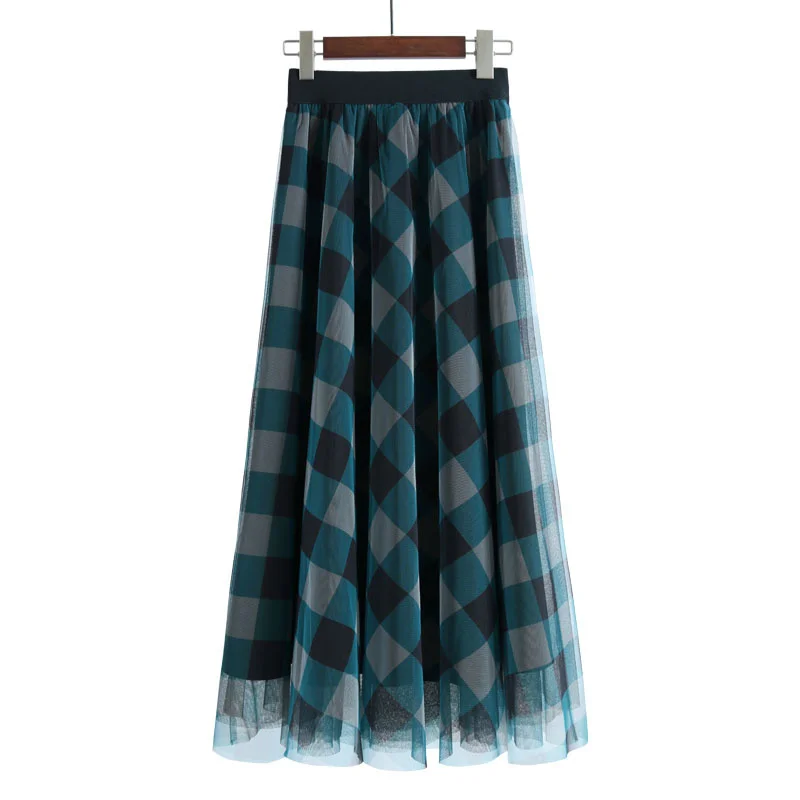Fashion Plaid Mesh Women's Long Skirts High Waist Hit Color Elegant A Line Skirts Female 2022 Spring Fashion New
Fashion Plaid Mesh Women's Long Skirts High Waist Hit Color Elegant A Line Skirts Female 2022 Spring Fashion New