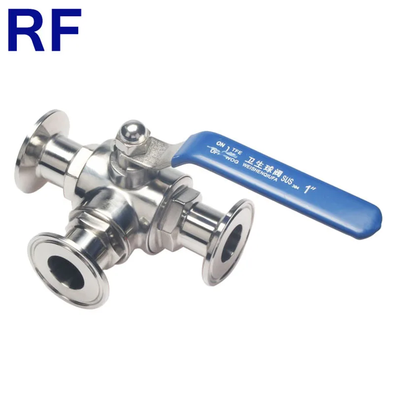 RF 3/4 "SS304 санитарно Нержавеющая сталь 3 х полосная T Порты и разъёмы Еда Класс