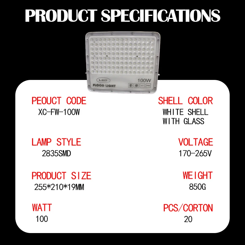Outdoor Led Flood Light 100W Ip66 Waterproof Garden Lighting Spotlight Industry Light Night Street Lamp Reflector Floodlight
Outdoor Led Flood Light 100W Ip66 Waterproof Garden Lighting Spotlight Industry Light Night Street Lamp Reflector Floodlight