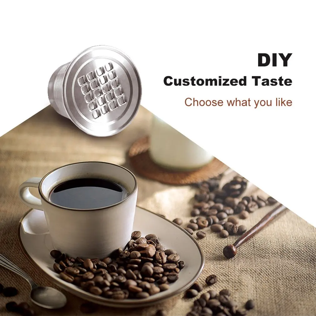 Stainless Steel Refillable Coffee Capsule Coffee Tamper Reusable Coffee Pod Reusable Filters For Nespresso Coffee Machine
Stainless Steel Refillable Coffee Capsule Coffee Tamper Reusable Coffee Pod Reusable Filters For Nespresso Coffee Machine