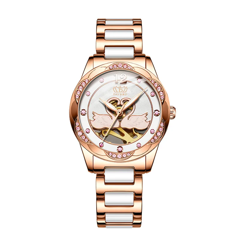 2021 New Women's Mechanical Watch Swan Automatic Hollow Steel Ceramic Diamond-Embedded Watch Female women wristwatch
2021 New Women's Mechanical Watch Swan Automatic Hollow Steel Ceramic Diamond-Embedded Watch Female women wristwatch