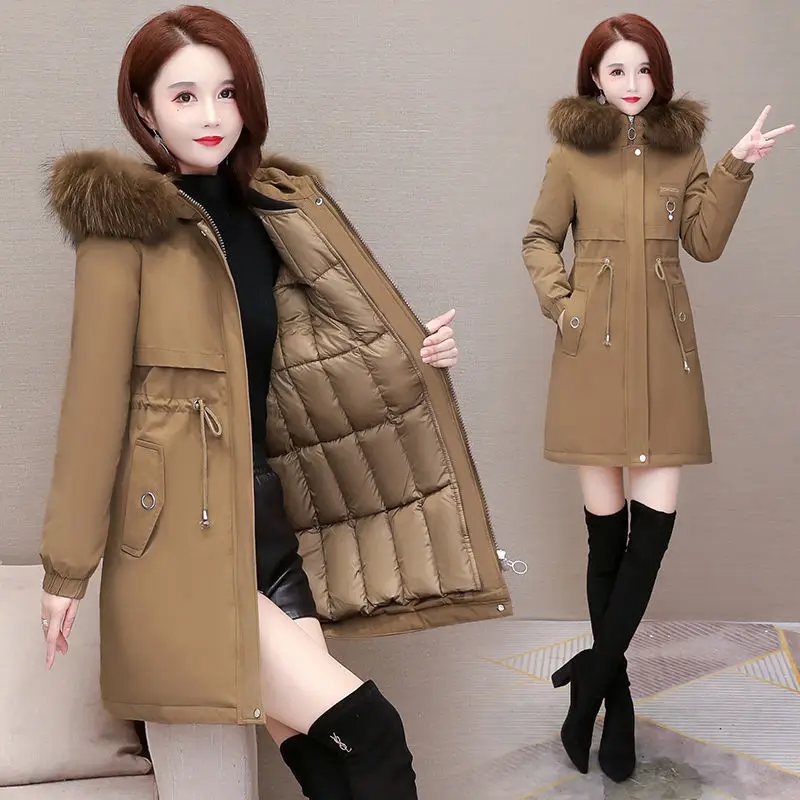 Новинка 2021, хлопковая Утепленная зимняя куртка, пальто, женская Повседневная парка, зимняя одежда, парка с капюшоном и меховой подкладкой, ж... 
Новинка 2021, хлопковая Утепленная зимняя куртка, пальто, женская Повседневная парка, зимняя одежда, парка с капюшоном и меховой подкладкой, ж...