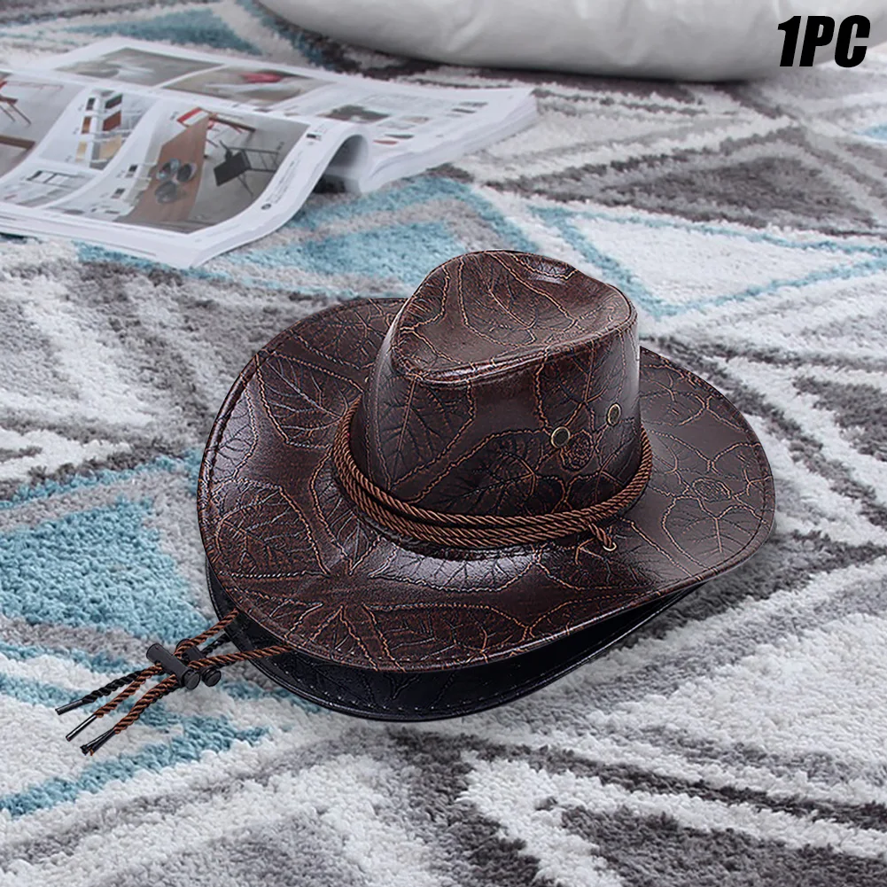 Кепка от солнца в ковбойском стиле, дорожный подарок, головной убор из искусственной кожи с широкими полями, портативный, для отдыха, Повсед... 
Кепка от солнца в ковбойском стиле, дорожный подарок, головной убор из искусственной кожи с широкими полями, портативный, для отдыха, Повсед...