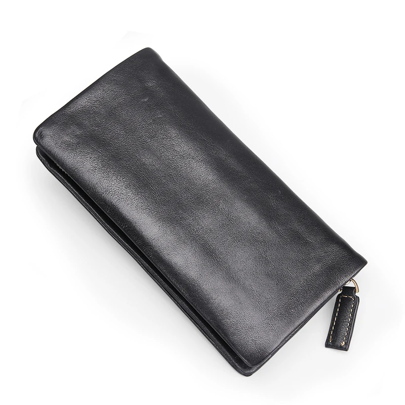 Clutch Bag Men Genuine Leather Top Cowhide Zipper Long Wallets Male Casual Phone Purses Big Capacity Money Credit Card Purse | Багаж и