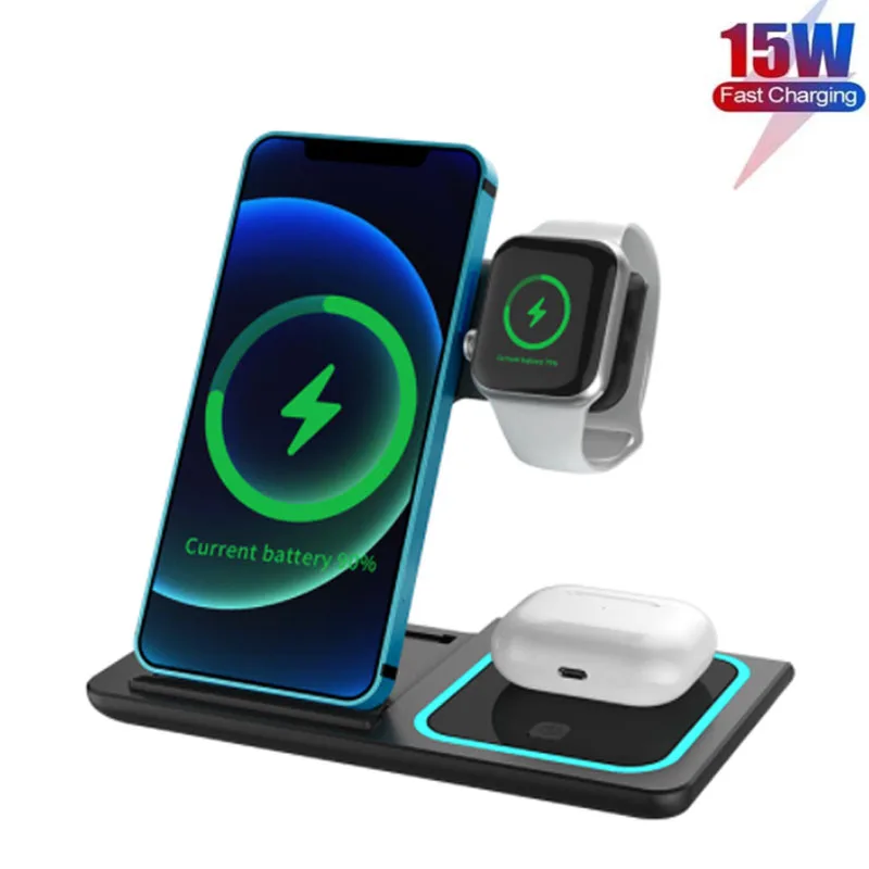 Беспроводное зарядное устройство Qi 3 в 1, 15 Вт, подставка для IPhone 11 12 X Apple Watch, складная зарядная док-станция для Airpods Pro IWatch
Беспроводное зарядное устройство Qi 3 в 1, 15 Вт, подставка для IPhone 11 12 X Apple Watch, складная зарядная док-станция для Airpods Pro IWatch
