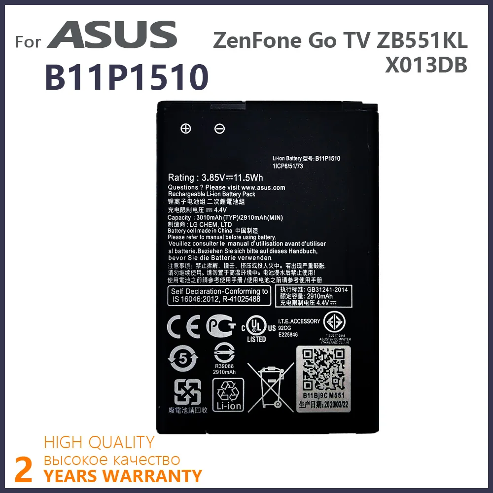 

100% Original 3010mAh B11P1510 Phone Battery For ASUS ZenFone Go TV ZB551KL X013DB High quality Batteries With Tracking number