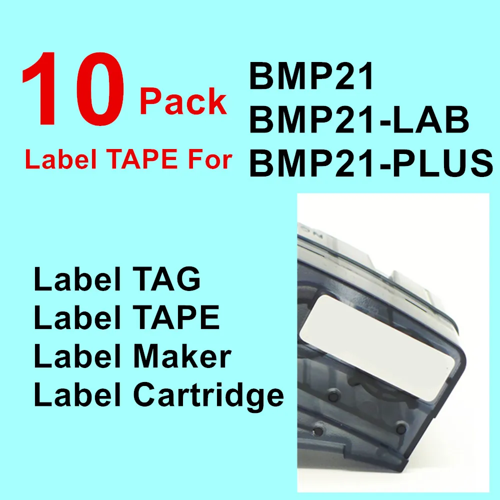 

10PK BMP21 M21-375-499 M21-375-430 M21-250-423 M21-375-595 Compatible Maker Label Cartridge BMP21-PLUS BMP21 LAB Printer TAPE