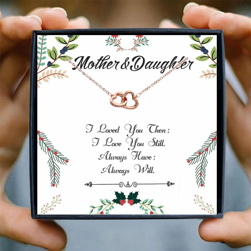Rose Gold Necklace Gifts for mother and daughter Double heart Circle Necklaces Women Chain Birthday Jewelry Family Christmas
Rose Gold Necklace Gifts for mother and daughter Double heart Circle Necklaces Women Chain Birthday Jewelry Family Christmas