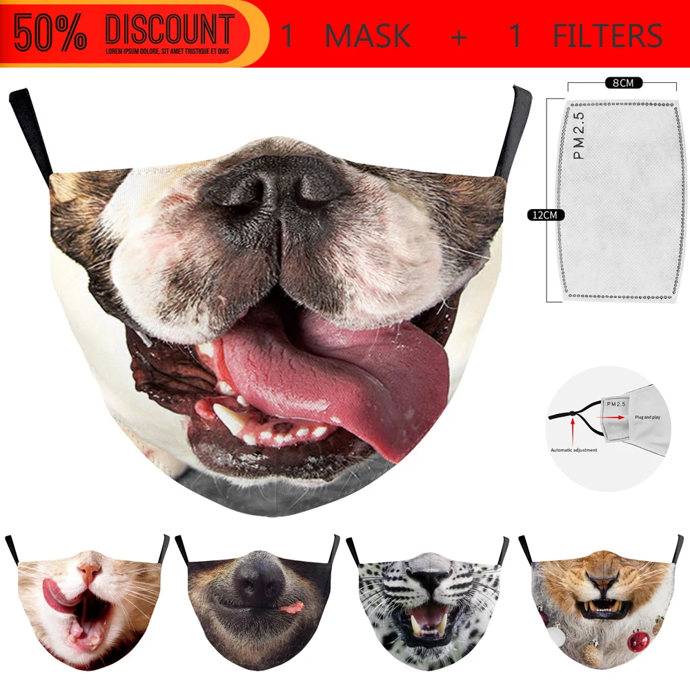 HOT Funny Creative Animal Dog Cat Tiger Mouth Masks Fashion Cospaly Halloween Women Men Unisex Dust-proof Breathable Adult Mask
HOT Funny Creative Animal Dog Cat Tiger Mouth Masks Fashion Cospaly Halloween Women Men Unisex Dust-proof Breathable Adult Mask