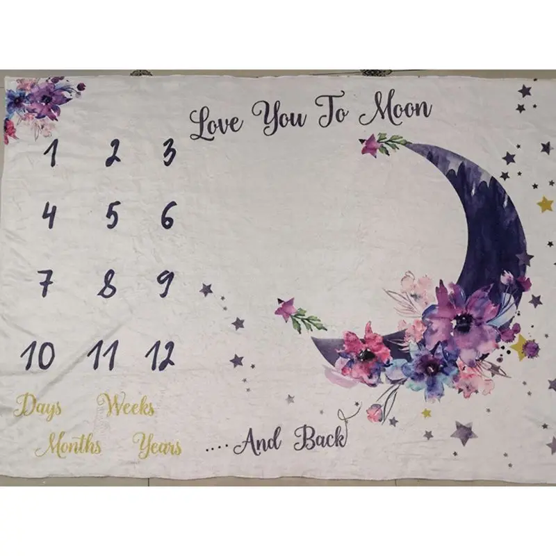 Baby Monthly Record Growth Milestone Blanket Newborn Moon Pattern Photography Props Photo Creative Background Cloth Infant Gifts
Baby Monthly Record Growth Milestone Blanket Newborn Moon Pattern Photography Props Photo Creative Background Cloth Infant Gifts