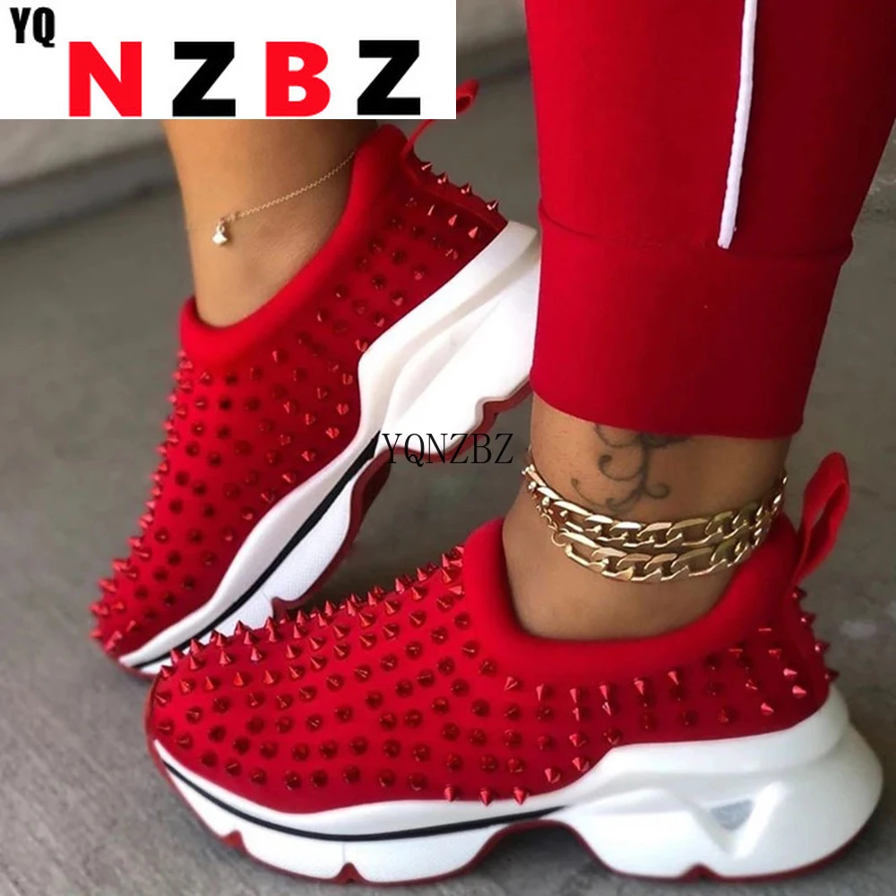 Women Sport Shoes 2021 Spring Anti-Slip Rivet Breathable Ladies Casual Loafers Trainer Walking Running Larged-Size Flats
Women Sport Shoes 2021 Spring Anti-Slip Rivet Breathable Ladies Casual Loafers Trainer Walking Running Larged-Size Flats