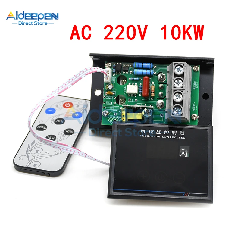 

AC 220V 10KW 10000W Smart LCD Digital Display SCR Voltage Regulator Speed Control Dimmer Thermostat Thyristor Controller