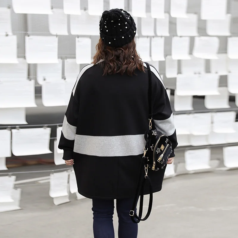 Plus size women's clothing autumn and winter new style fat ladies Korean style contrast printing plus size sweater 
Plus size women's clothing autumn and winter new style fat ladies Korean style contrast printing plus size sweater