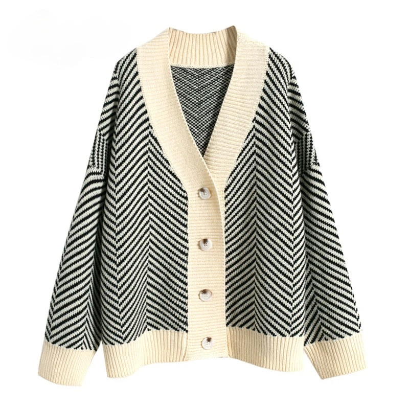 2021 Autumn Winter Women Knitted Cardigan Loose Casual Outwear Coat Striped Sweater Cardigan
2021 Autumn Winter Women Knitted Cardigan Loose Casual Outwear Coat Striped Sweater Cardigan