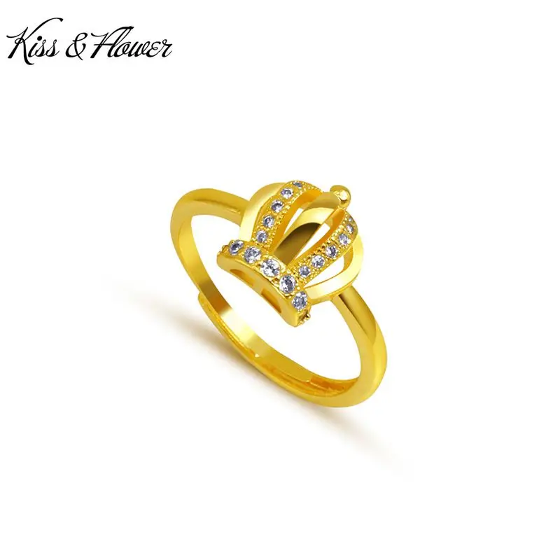 KISS&FLOWER RI54 Fine Jewelry Wholesale Fashion Woman Girl Bride Birthday Wedding Gift Crown 24KT Gold AAA Zircon Resizable Ring
KISS&FLOWER RI54 Fine Jewelry Wholesale Fashion Woman Girl Bride Birthday Wedding Gift Crown 24KT Gold AAA Zircon Resizable Ring