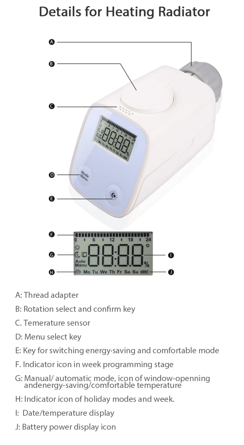 Tuya Smart Home Radiator Valve Smart Valve Temperature Control Valve ZIGBEE Temperature Control Valve
Tuya Smart Home Radiator Valve Smart Valve Temperature Control Valve ZIGBEE Temperature Control Valve
