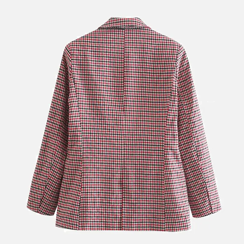 Women's Plaid Double Breasted Blazers Slim Long Sleeve Pockets Work Office Blazer Coat Female 2021 Fashion Autumn Jackets Lady
Women's Plaid Double Breasted Blazers Slim Long Sleeve Pockets Work Office Blazer Coat Female 2021 Fashion Autumn Jackets Lady