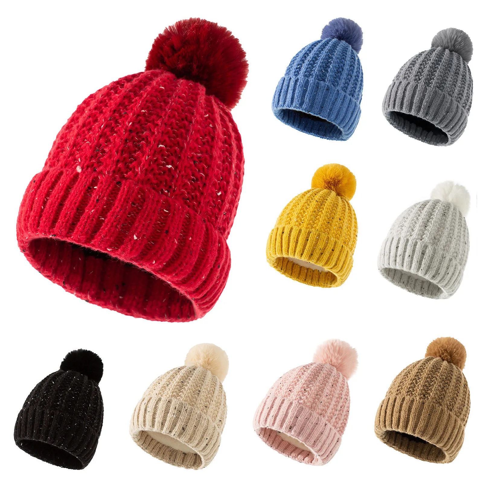 Classic Women's Solid Beanies Pom Fur Ball Hat Loose Knitted Skullies Female Adult Pompom Design Beanies 
Classic Women's Solid Beanies Pom Fur Ball Hat Loose Knitted Skullies Female Adult Pompom Design Beanies