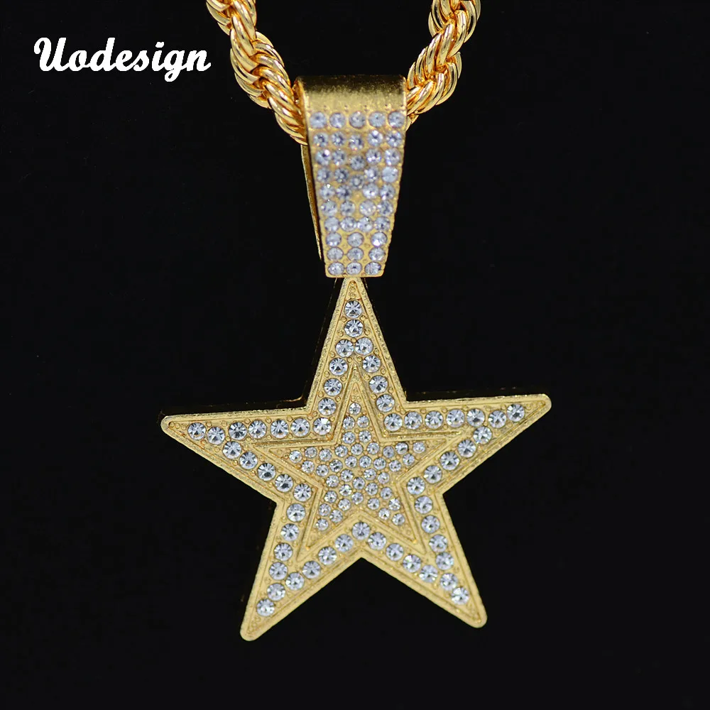 Uodesign Hip Hop Big Size Chains Five-pointed star Pendant Copper Micro pave with CZ stones Necklace Jewelry for men and women
Uodesign Hip Hop Big Size Chains Five-pointed star Pendant Copper Micro pave with CZ stones Necklace Jewelry for men and women
