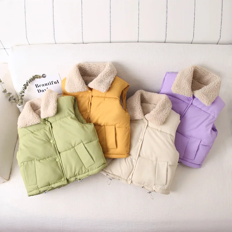 Baby Boys Girls Clothes Winter Kids Thicken Fleece Solid Color Wool Vest Sweatshirt Children'S Turn-Down Collar Down Vest Cloth
Baby Boys Girls Clothes Winter Kids Thicken Fleece Solid Color Wool Vest Sweatshirt Children'S Turn-Down Collar Down Vest Cloth