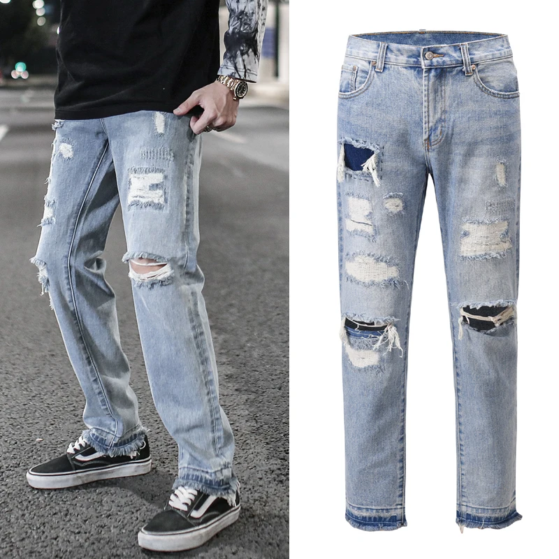 Knee Hole Frayed Casual Jeans For Men Streetwear Straight Oversize Washed Retro Denim Trousers Hip Hop Men Clothing
Knee Hole Frayed Casual Jeans For Men Streetwear Straight Oversize Washed Retro Denim Trousers Hip Hop Men Clothing
