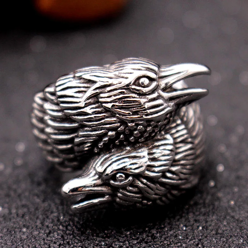 Retro Stainless Steel Two Entwined Ravens Rings For Men Fashion Norse Mythology Odin Crow Ring Nordic Viking Amulet Jewelry Gift
Retro Stainless Steel Two Entwined Ravens Rings For Men Fashion Norse Mythology Odin Crow Ring Nordic Viking Amulet Jewelry Gift
