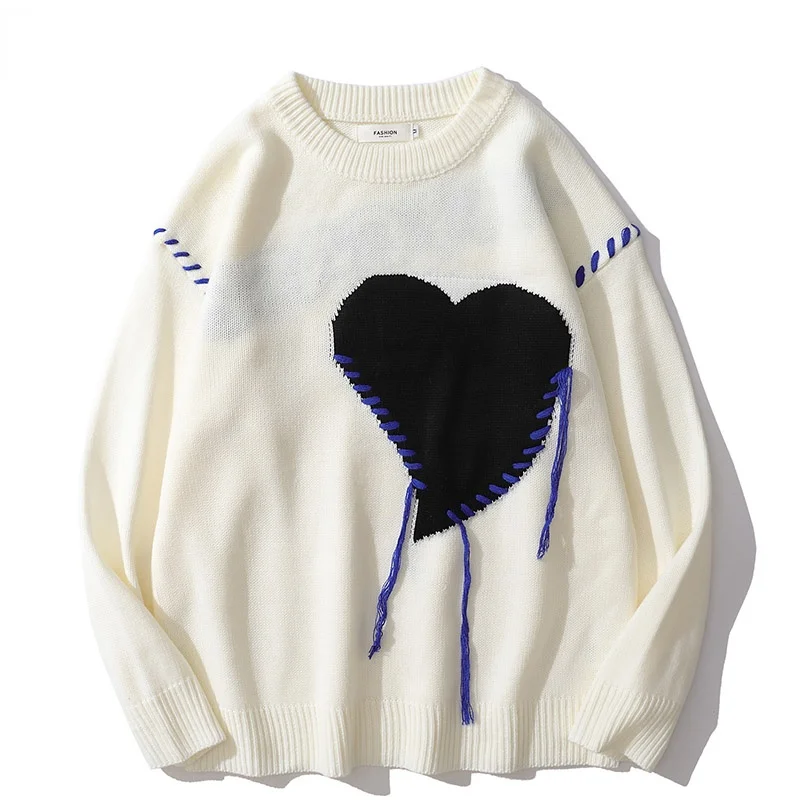 Harajuku love pattern knitted ugly sweater men letter punk rock black red gothic vintage grandpa sweater women cute pullover
Harajuku love pattern knitted ugly sweater men letter punk rock black red gothic vintage grandpa sweater women cute pullover
